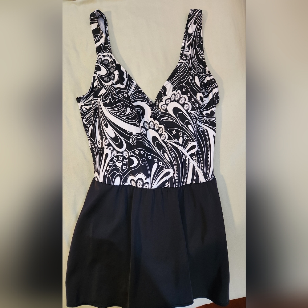 Swimsuit with attached skirt